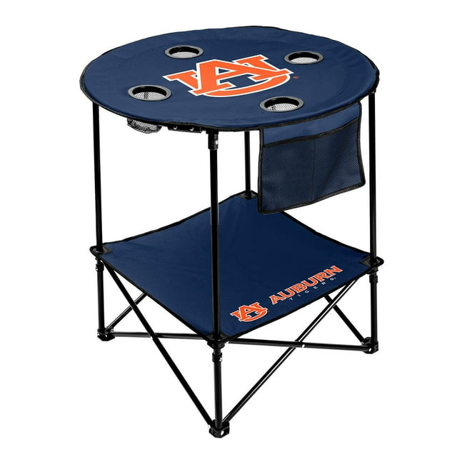 Logo Brands NCAA 27.6" Round Tailgate Table with Shelf
