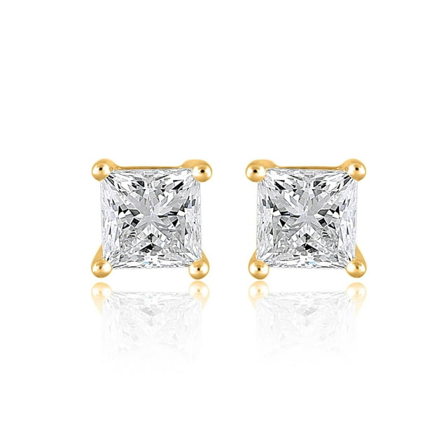 Lab Created 2.00 CT. T.W. Fancy Cut Diamond Stud Earrings in 18K Gold