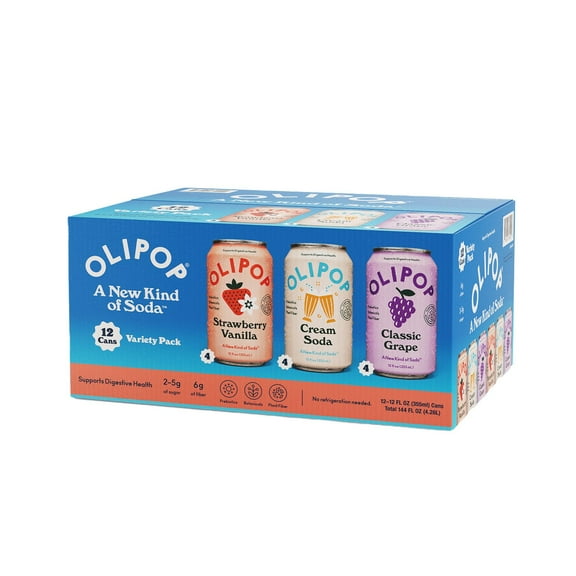 Olipop Variety Pack, A New Kind of Soda 12 fl. oz., 12 pk.