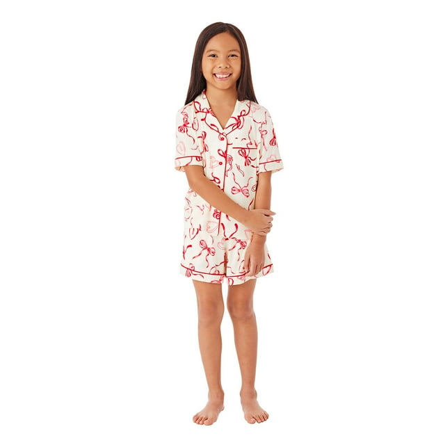 Member's Mark Girl's Valentines Notch Collar Pajama Set