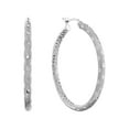 thumbnail image 1 of Diamond Cut Hoop Earrings in Sterling Silver, 1 of 6