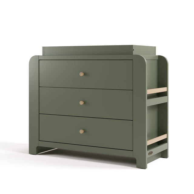 Graco Read-with-Me 3 Drawer Chest with Bookshelves and Removable Changing Topper, Choose Color