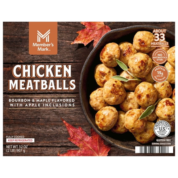 Member's Mark Bourbon & Maple Chicken Meatballs with Apple, 32 oz.