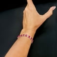 thumbnail image 4 of Cushion Cut Lab Created Gemstone Tennis Bracelet in Sterling Silver, 4 of 6
