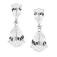 thumbnail image 4 of Pear Cut Lab Gemstone Earring and Necklace Set in Sterling Silver, 4 of 7