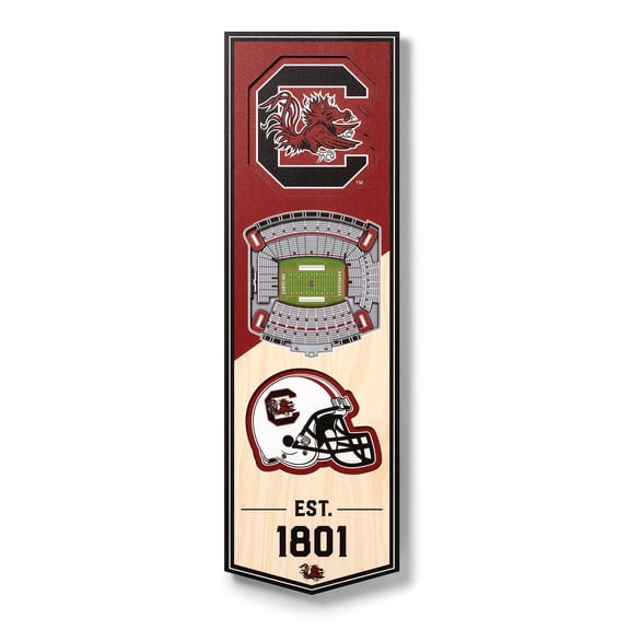 YouTheFan South Carolina Gamecocks 6"x19" 3D Stadium View Banner