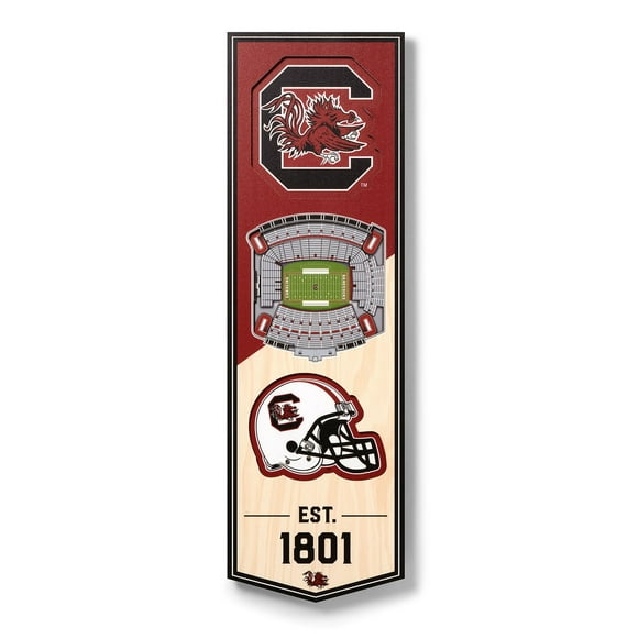 YouTheFan South Carolina Gamecocks 6"x19" 3D Stadium View Banner