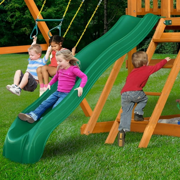 Gorilla Playsets Avalon Wood Swing Set with Wood Roof and Twister