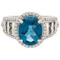thumbnail image 3 of Blue Topaz & 0.25 CT.T.W. Diamond Ring in 14K Gold, 3 of 5