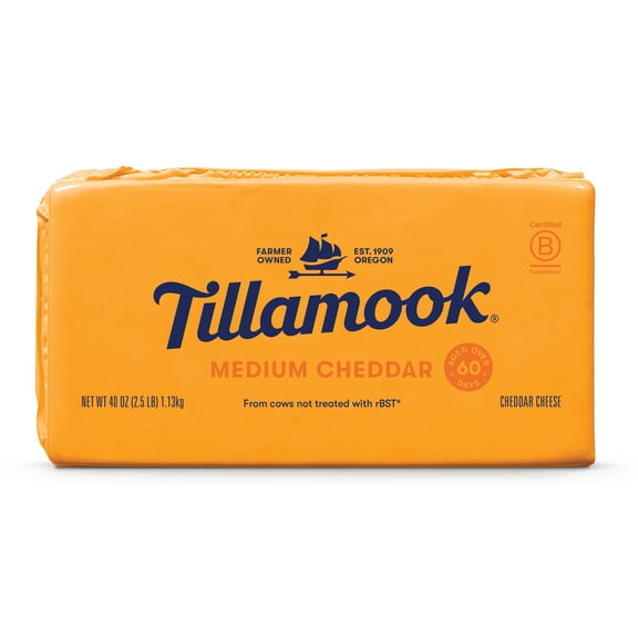 Tillamook Medium Cheddar Cheese 2.5 lbs.
