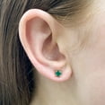 thumbnail image 5 of Round Cut Gemstone Stud Earrings in 14K Gold, 5 of 5
