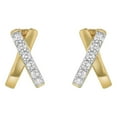 thumbnail image 3 of 0.47 CT. T.W. Round Cut Criss Cross Diamond Hoop Earrings in 14K Gold, 3 of 8
