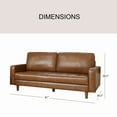 thumbnail image 4 of Jasper Mid-Century Top-Grain Leather Sofa & Armchair Set, 4 of 10
