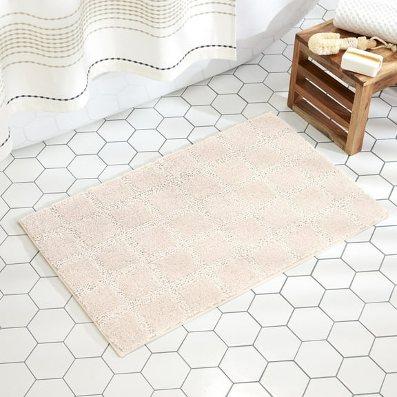 Town & Country Everyday Ultra Plush Solid Tufted Windowpane Bath Mat 20"x32"