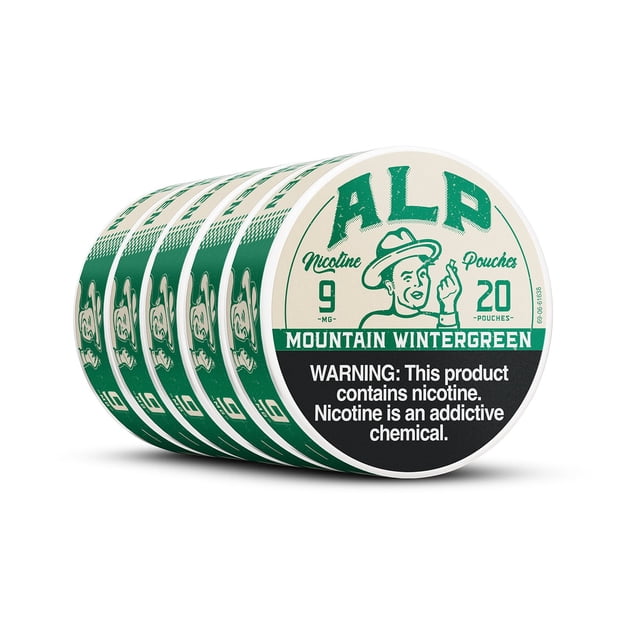 ALP Mountain Wintergreen 9 mg Nicotine Pouches, 20 ct., 5 pk.