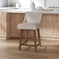 thumbnail image 1 of HH2 Home Upholstered Tapered Back Wood Adjustable Height Swivel Bar Stool, 1 of 19