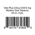 thumbnail image 1 of Velo Plus Citrus Chill 6 mg Modern Oral Tobacco, 20 ct., 5 pk., 1 of 1