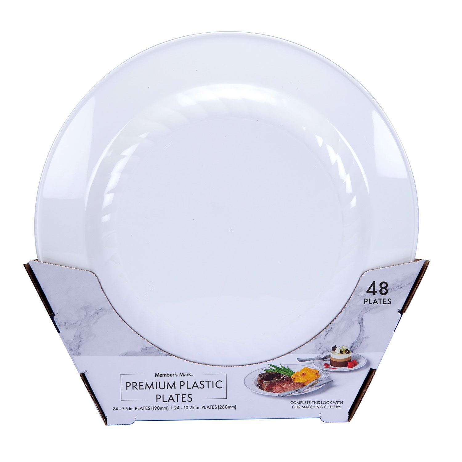 Member's Mark Premium Plastic Heavyweight Plates, Combo Pack 48 ct