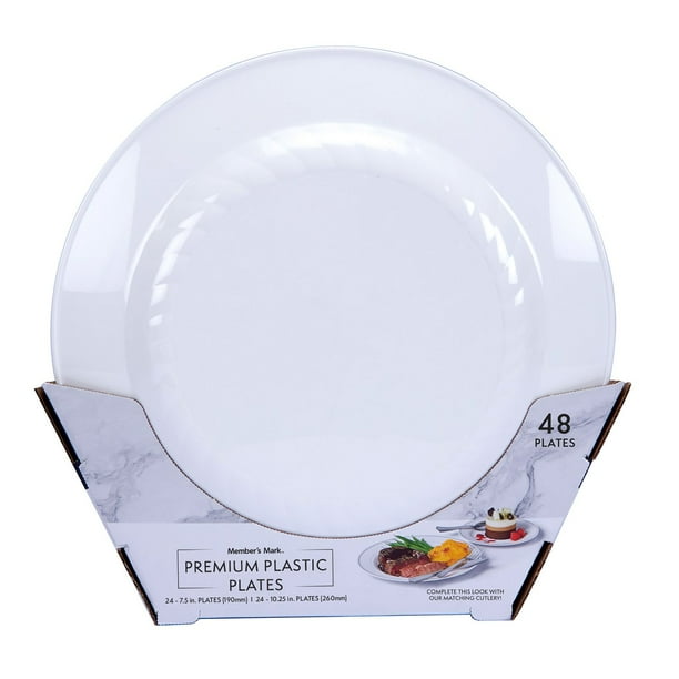 Member's Mark Premium Plastic Heavyweight Plates, Combo Pack 48 ct