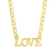 thumbnail image 1 of 14K Yellow Gold LOVE Curb Chain Necklace, 15"-17", 1 of 4