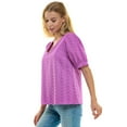thumbnail image 4 of Draper James Women's V-Neck Puff Short Sleeve Top, 4 of 9