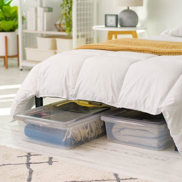 IRIS USA 27 Qt. Plastic Under Bed Storage Stackable Organizer Bin IRIS USA 27 Qt. Plastic Under Bed Storage Stackable Organizer Bin