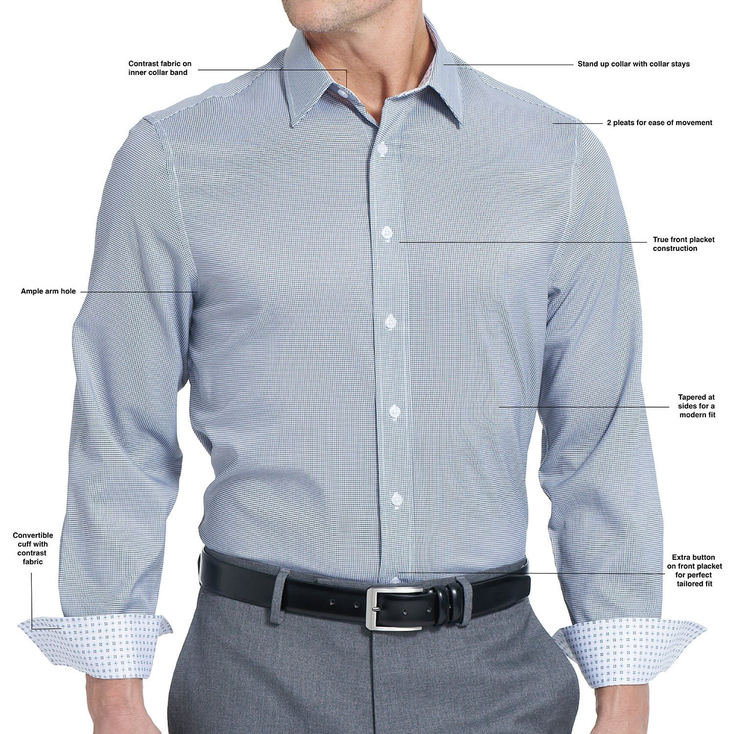 extra trim fit dress shirt Calvin Klein Kinetic Stretch, Men's Slim-Fit Extra Slim Textured Stretch 1mx