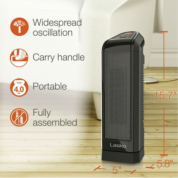 Lasko CT16670 Digital Ceramic Tower Heater with Remote Control