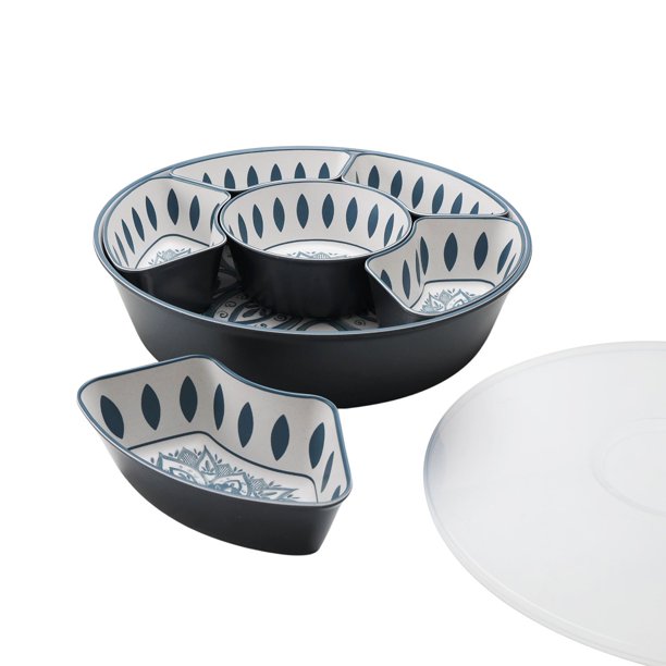 Member's Mark 6-Section Bamboo Melamine Serving Platter with Lazy