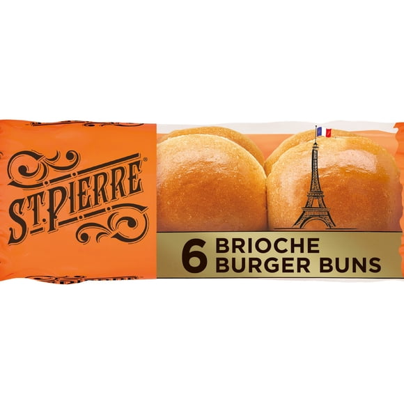 St Pierre Brioche Burger Buns, 6 ct.