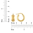 thumbnail image 5 of Diamond Cut Faceted Huggie Hoop Earrings in 14K Gold, 5 of 6