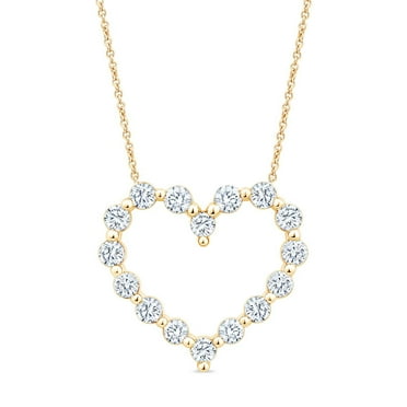 Lab Created Diamond Heart Pendant Necklace, 1.5C.T.W.T
