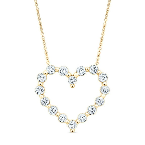 Lab Created Diamond Heart Pendant Necklace, 1.5C.T.W.T