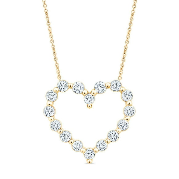 Lab Created Diamond Heart Pendant Necklace, 1.5C.T.W.T