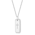 thumbnail image 2 of 0.10 CT. T.W. Round Cut Cross Diamond Dog Tag Pendant Necklace in 14K Gold, 2 of 7
