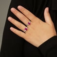thumbnail image 5 of Emerald Cut Natural Gemstone & 0.20 CT. T.W. 3-Stone Diamond Ring in 14K Gold, 5 of 5