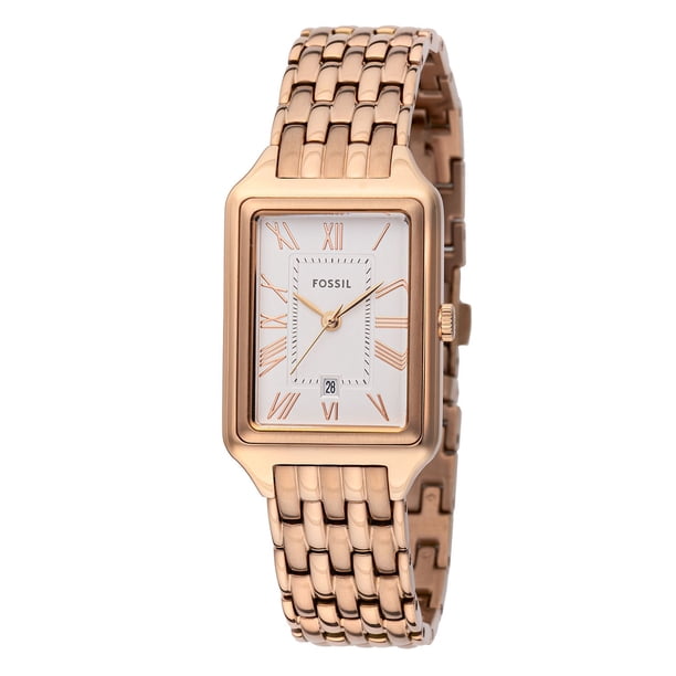 Fossil Raquel Three-Hand Date Rose Gold Tone Bracelet Watch 