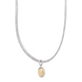 thumbnail image 2 of Faceted Oval Charm on Omega Chain Necklace in Silver and 14K Yellow Gold, 2 of 6