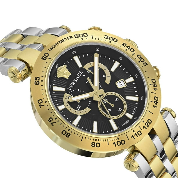 Versace Men's Bold Chronograph Two Tone Bracelet Watch, 46mm