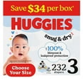 thumbnail image 1 of Huggies Snug & Dry Baby Diapers, Sizes 3-8, 1 of 11
