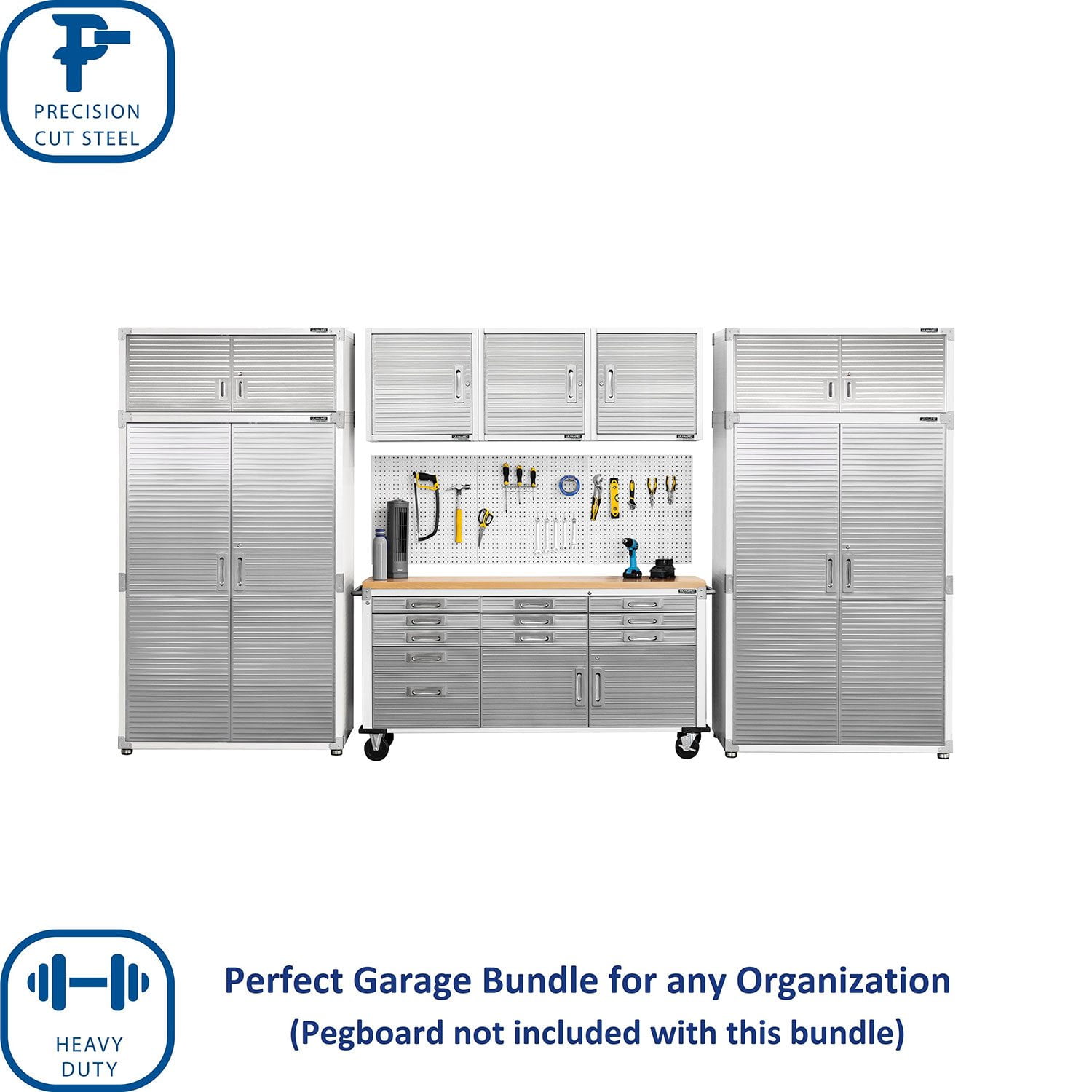 Seville Classics UltraHD 8-Piece Steel Garage Cabinet Storage Set