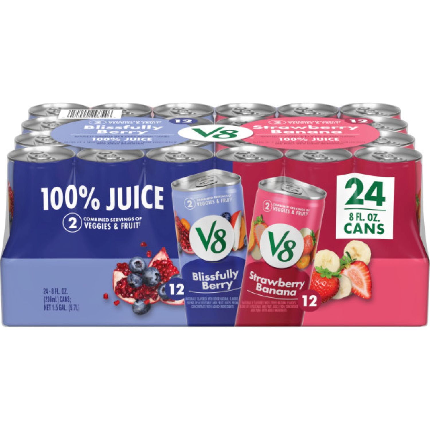 V8 100% Juice Veggies & Fruit Blend Variety Pack, 8 fl. oz., 24 pk.