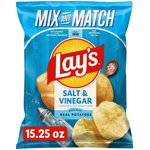 Lay's Salt & Vinegar Flavored Potato Chips, 15.25 oz.