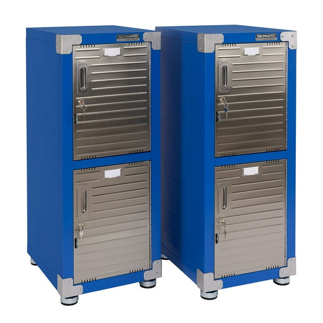Seville Classics UltraHD 4-Door Stackable Locker Cabinets, 15" W x 18" D x 73.9" H