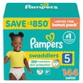 thumbnail image 1 of Pampers Swaddlers Diapers, Sizes Newborn-8, 1 of 15
