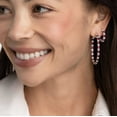 thumbnail image 6 of Lab Created Gemstone Huggie Hoop Earrings in Sterling Silver, 6 of 6