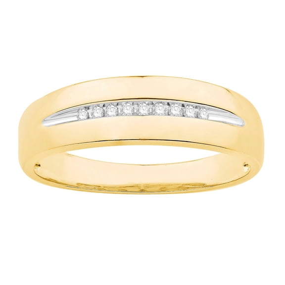 Round Cut Diamond Mens Band in 14K Gold