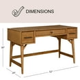 thumbnail image 4 of Ashfield Mid-Century Office Desk with Storage, Light Brown, 4 of 9