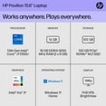 thumbnail image 2 of HP Pavilion - 15.6" FHD IPS Laptop - 13th Generation Intel® Core™ i7-1355U Processor - 16 GB RAM - 512 GB SSD - Backlit Keyboard - 2-Year Warranty Care Pack - Windows 11 Home, 2 of 11