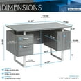 thumbnail image 3 of Techni Mobili Modern Office Desk with Storage, Grey, 3 of 9